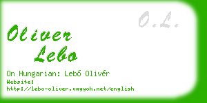 oliver lebo business card