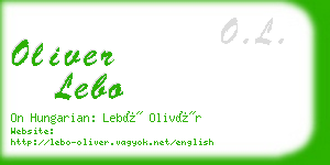 oliver lebo business card
